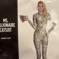 NEW Ms Millionaire Catsuit Halloween Costume 
