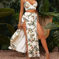 Tropical Slit skirt & Top