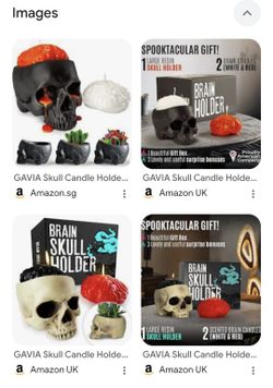 Brain Skull Candle Holder