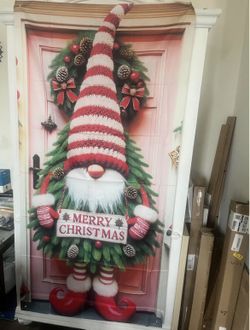 Christmas Door Cover 71x35 Inch Large Vertical Decoration for Holiday Winter Xmas Porch Front Door