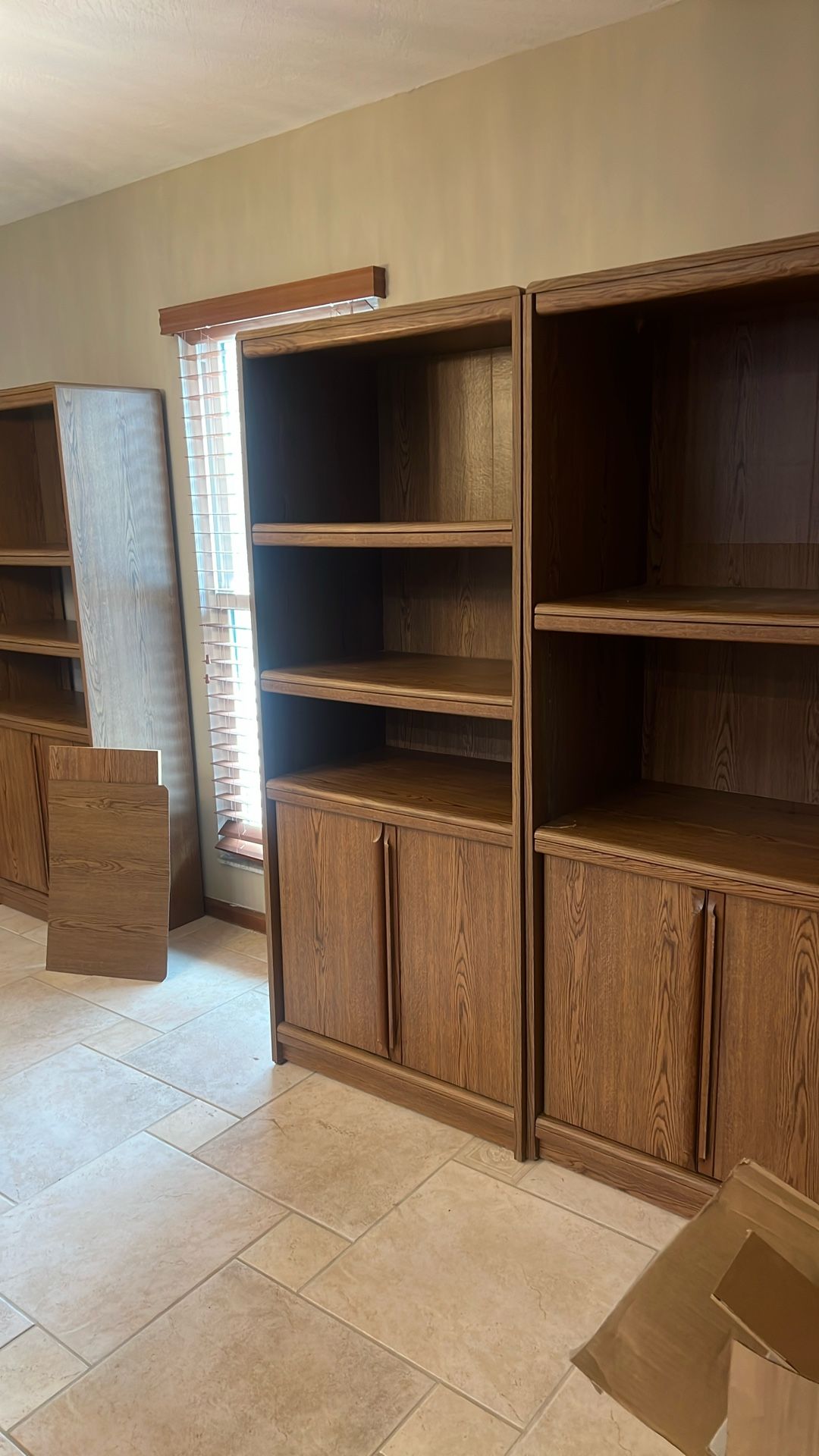 3 Piece - 72” Tall X 91” Long X 19.5 & 1 At 16.5 Deep Shelves / Entertainment Unit