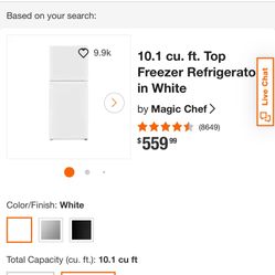 Magic Chef 10.1 cu. ft. Top Freezer Refrigerator in White