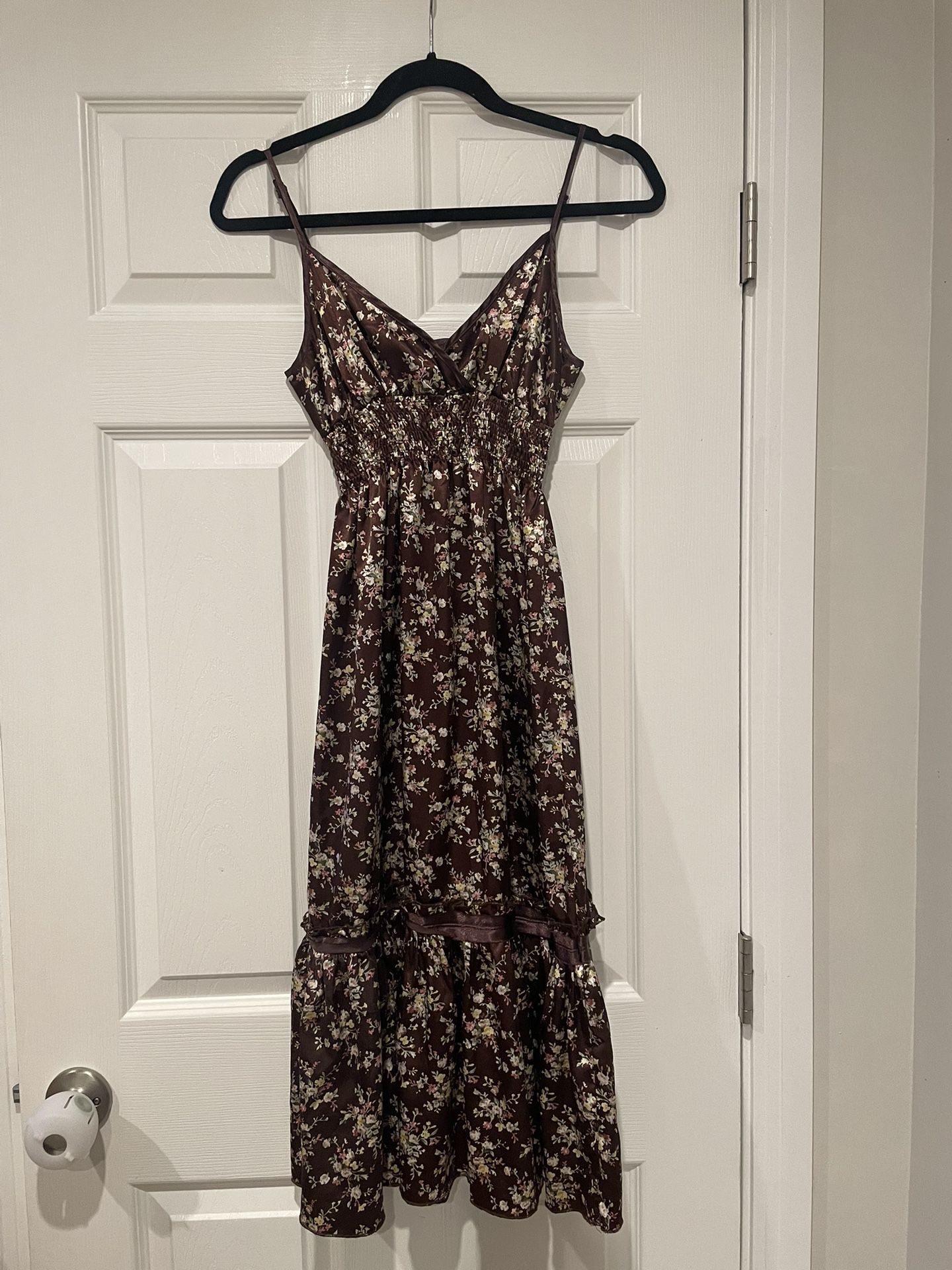 Brown Floral Dress
