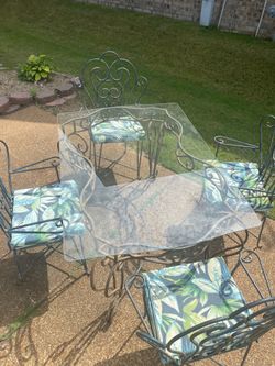 Wrought iron patio set.