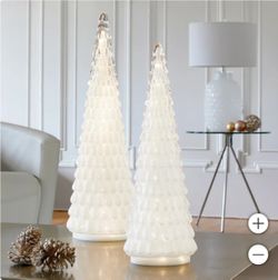 LED Glass Holiday Trees, Set of 2