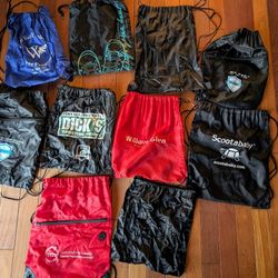Lot of 10 drawstring totes bags