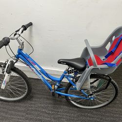 Adult bike with toddler bask seat