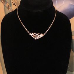 Stunning Trifari Rhinestone Gold Tone Choker 