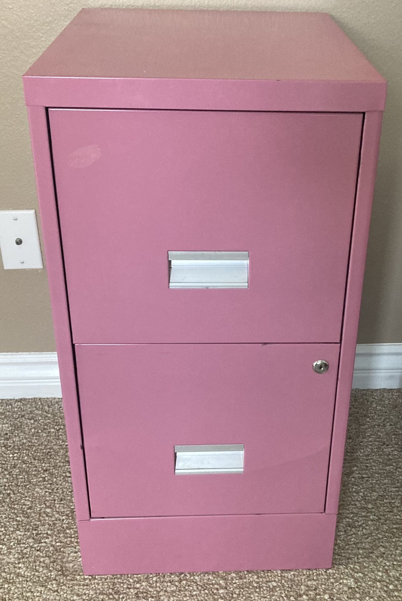 Metal File Cabinet (Pink)