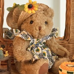 vintage sunflower bear