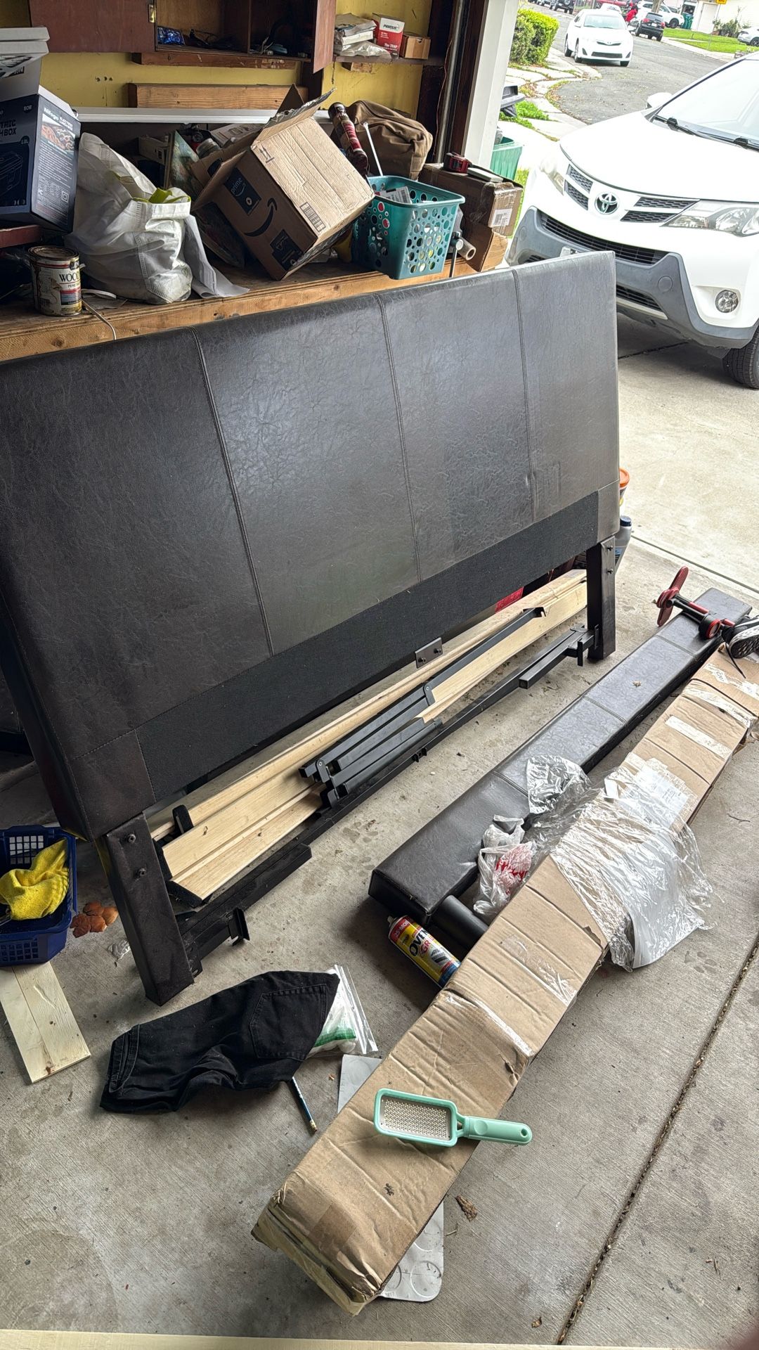 Leather Black King Bed Frame