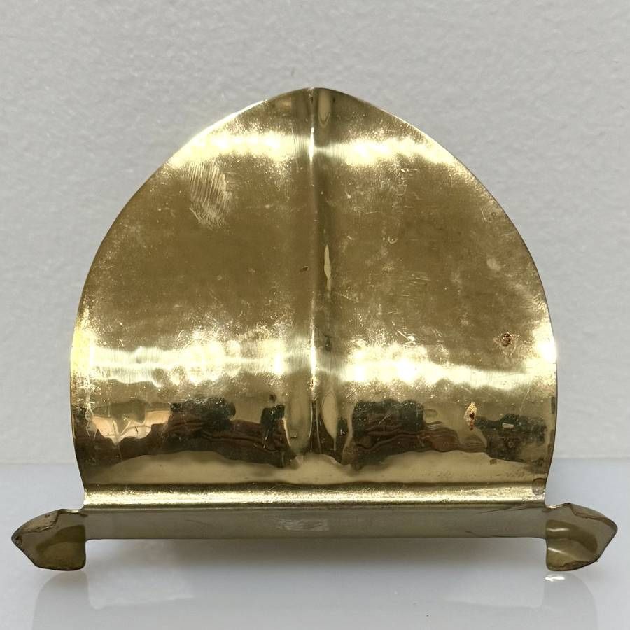Antique Scandinavian Art Nouveau Brass Desk Letter Or Napkin Holder Accent Decor