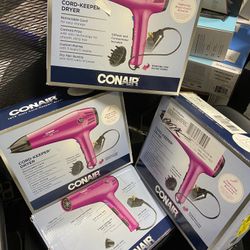  Cord-Keeper Hair Dryer, Ionic Conditioning, Pink