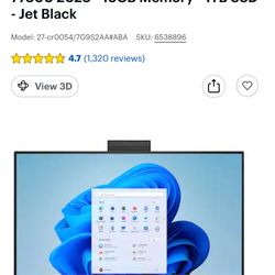  ⸻  HP 27” Touchscreen All-in-One (Ryzen 7, 16GB RAM, 1TB SSD) – Cracked Screen – Works Perfectly