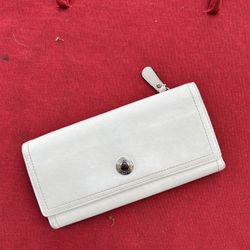 COACH🔥VINTAGE🔥BEIGE Trifold LEATHER WALLET