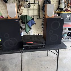 Vintage Pioneer 110W 6 channel component video tuner stereo receiver + 2 pairs of speakers  Panasonic thruster’s Sb_250 + Sony SS – CNE3  micro speake