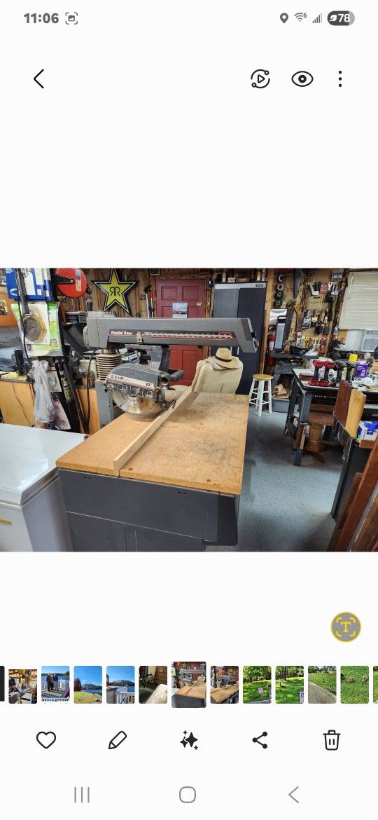 Craftsman Radial Arm Saw And Cabinet