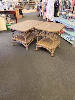Wicker Coffee and End Table