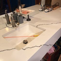 Stone SinK, Bathroom Vanity Setup Custom Built 