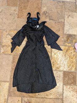 LICENSED DISNEY MALEFICIENT 2PC COSTUME WITH HEADPIECE SIZE 10-12