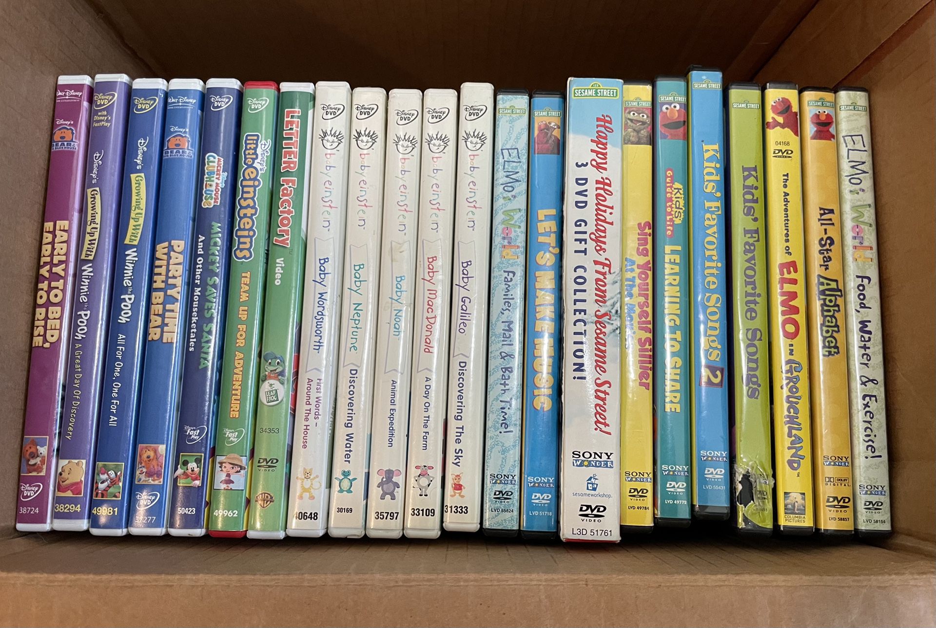 22 baby/toddler DVDs (baby Einstein, Sesame Street.