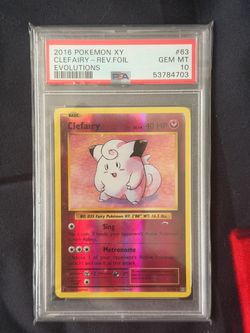 PSA 10 Clefairy Reverse Foil XY Evolutions #63