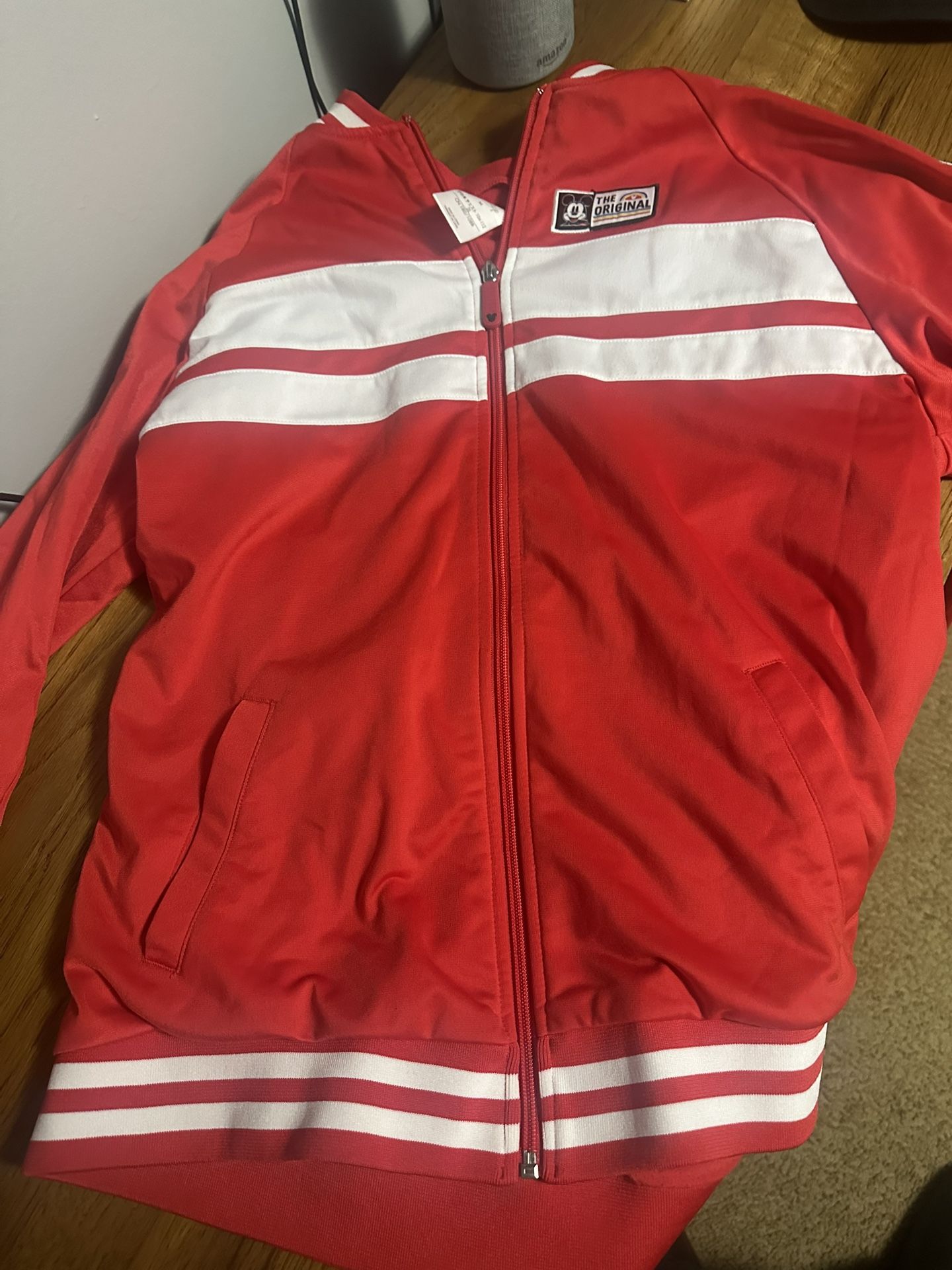 Med-Mickey mouse White and red track jacket