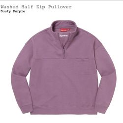 Supreme Washed Half Zip Pullover Dusty Plum Size Large