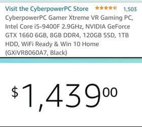 CyberpowerPC Gamer Xtreme VR Gaming PC, Intel Core i5-9400F 2.9GHz, NVIDIA  GeForce GTX 1660 6GB, 8GB DDR4, 120GB SSD, 1TB HDD, WiFi Ready & Win 10  Home (GXiVR8060A7, Black) : Electronics 