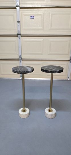 24" Cannes Agate And Marble Accent Table. Both For $20