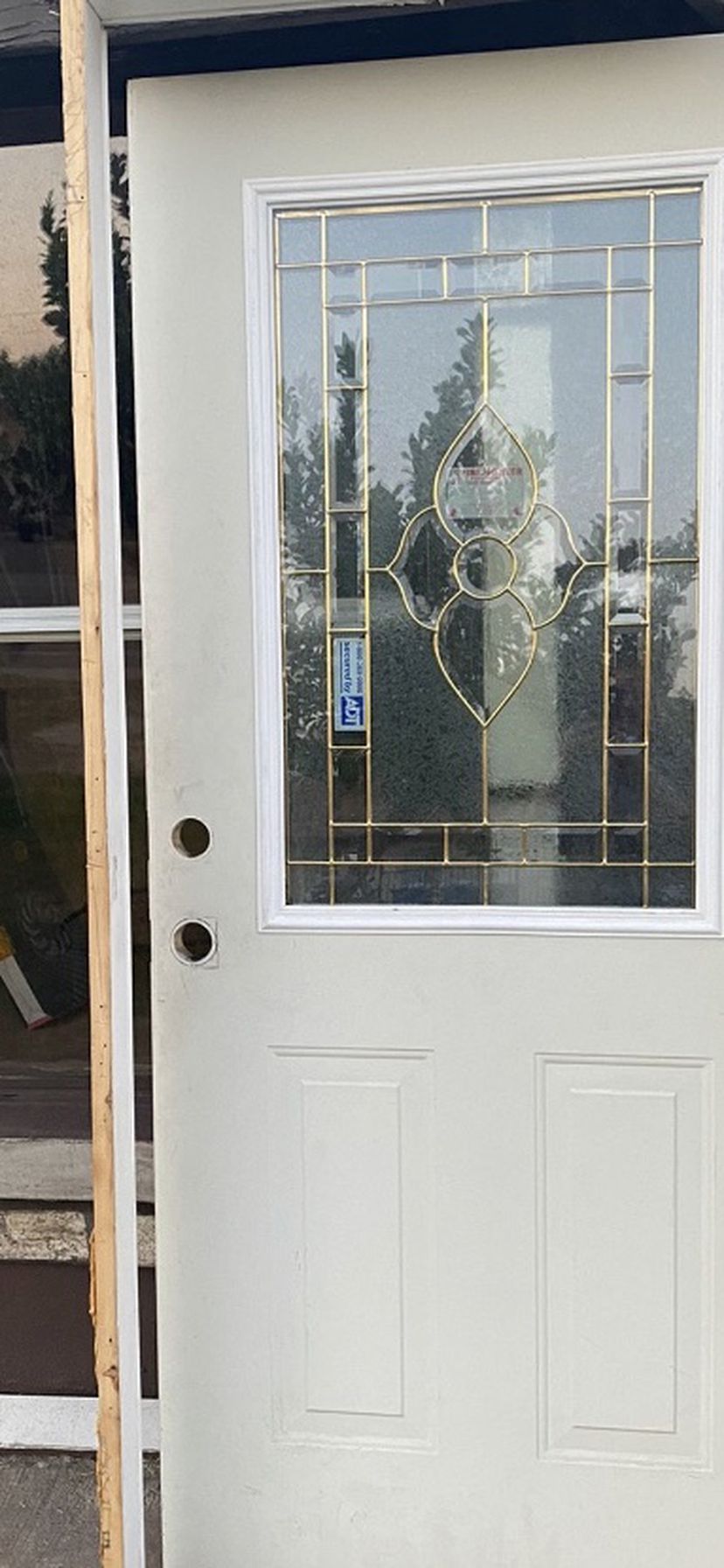 Entry Door Double Pane Glass With Frame In Great Condition Like New 