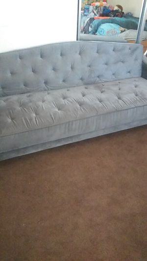 Vintage Grey Velvet Tufted Sofa Futon Couch For In Oceanside Ca Offerup