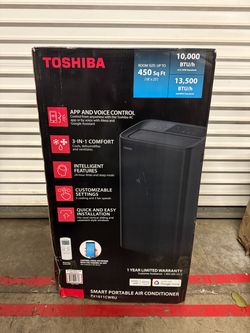 Toshiba 450sqf A/C 13500BTU / 10000 BTU 3 In 1 Portable Smart WiFi Air Conditioner AC 115V window hose kit Remote Fan
