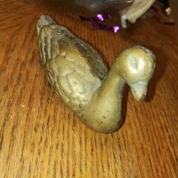 Brass Duck Figurine Paperweight 