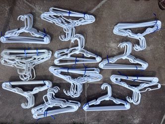 100 white  kid hangers