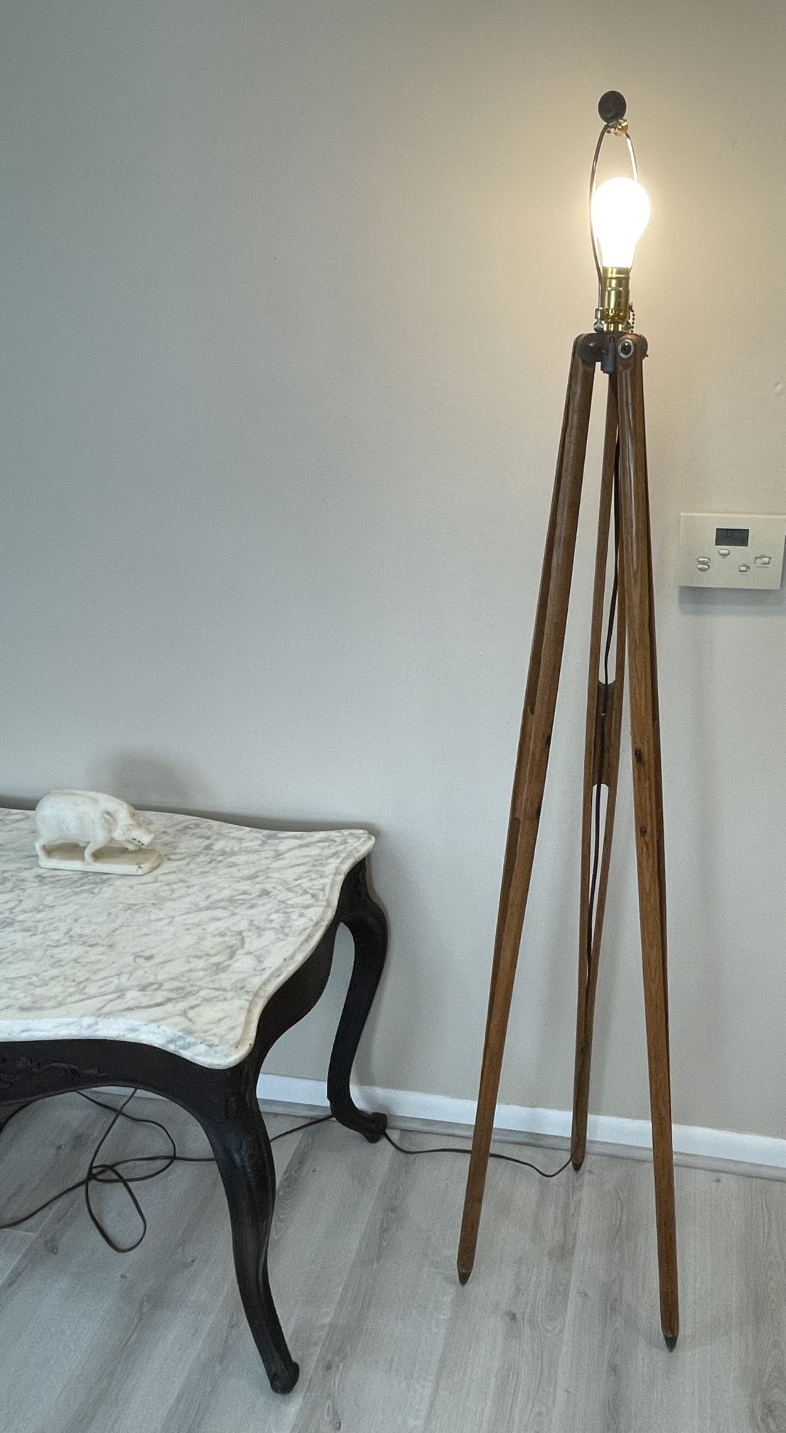 Vintage MCM Surveyors Tripod Lamp 68โ Antique