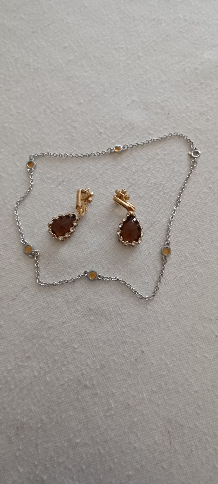 Vintage Clip-on Earrings and Choker Necklace