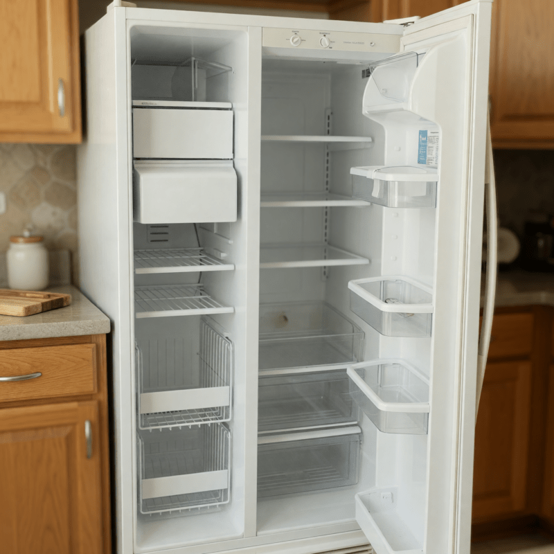 Whirlpool ED25RF Side-by-Side Refrigerator – Good Condition, 25.2 cu ft - Raleigh, NC