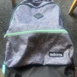 New ADIDAS Core Grey And Green laptop school gym full size book bag backpack