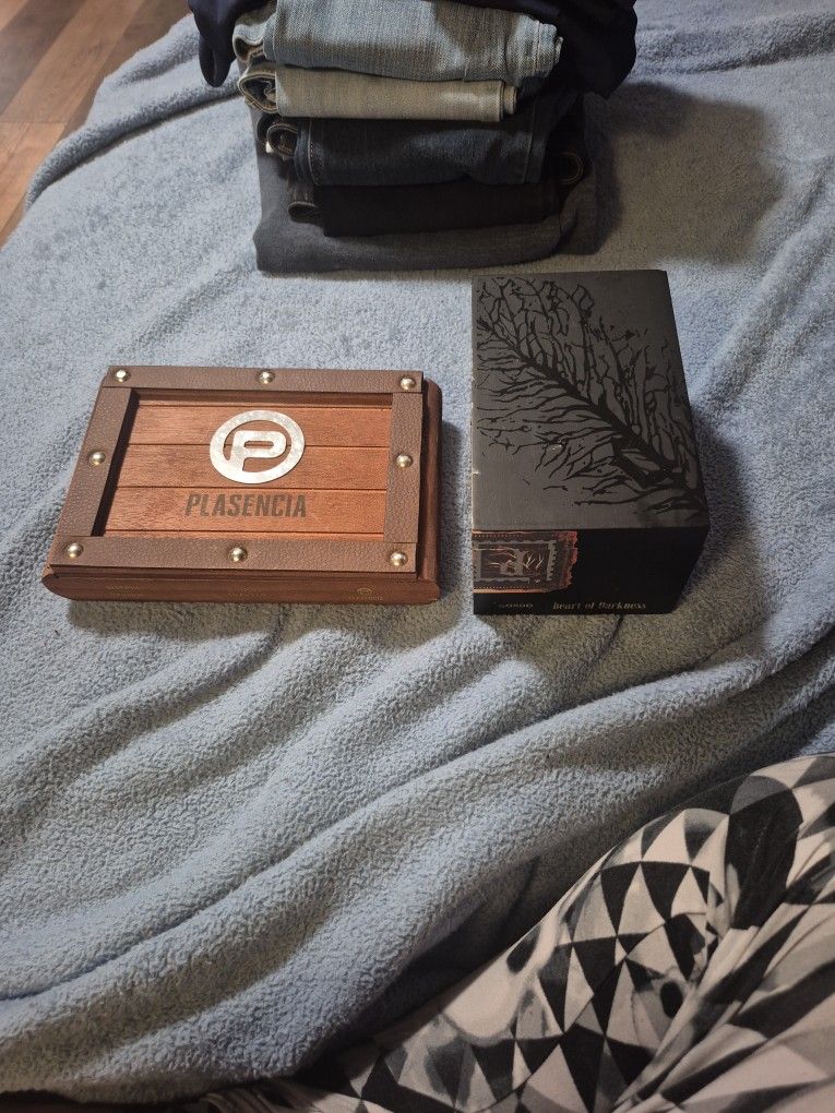 Empty wooden boxes