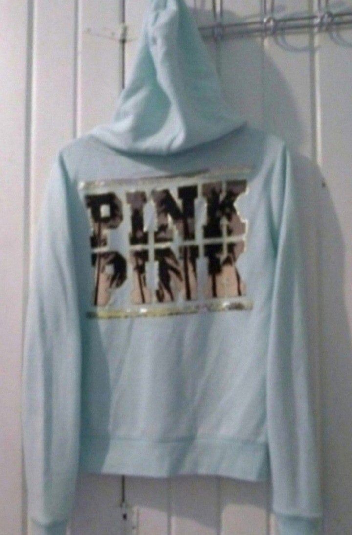 Vs Pink bling palm tree hoodie-medium NWOT