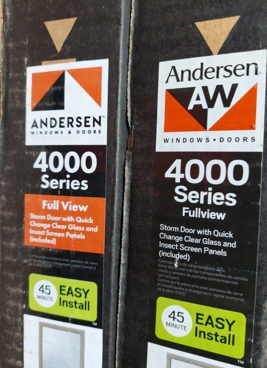 NEW ANDERSEN 4000 36" STORM DOOR WITH SCREEN FULL VIEW SANDSTONE