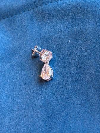 NEW 4 Carat Pear Round Lab Diamond Teardrop Earrings 14k White Gold