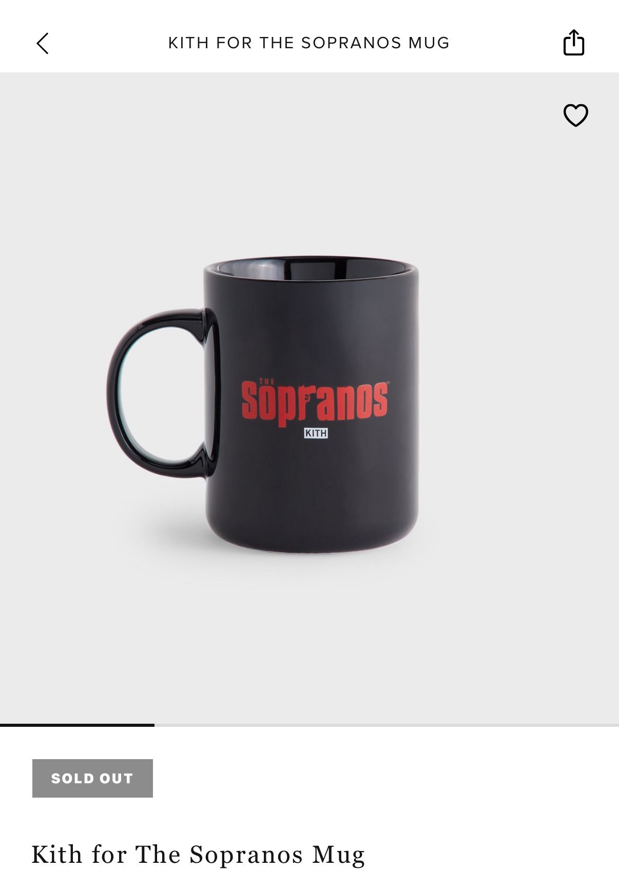 Kith X The Sopranos Black Mug
