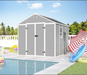 7x8 resin plastic outdoor patio storage shed