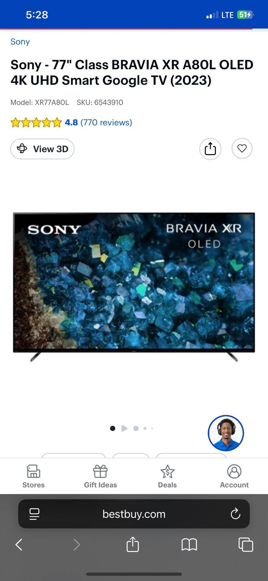 Sony 77” OLED TV 4K!!!