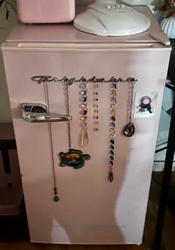 Frigidaire pink fridge w mini freezer