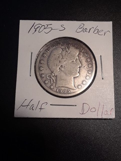 1905- S Barber Half Dollar