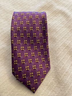 Ermenegildo Zegna Purple Geometric Silk Necktie