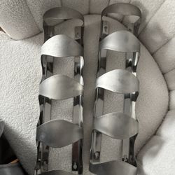 Set Of Brushed Nickel Wine Racks 